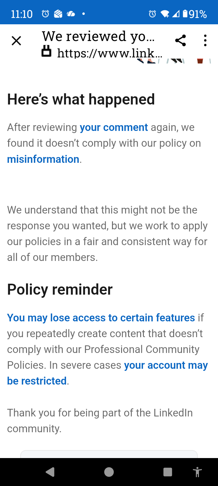 Misinformation they say