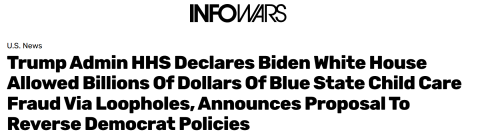 Trump Admin HHS Declares Biden White House Allowed Billions Of Dollars Of Blue State Child Care Fraud Via Loopholes, Announces Proposal To Reverse Democrat Policies