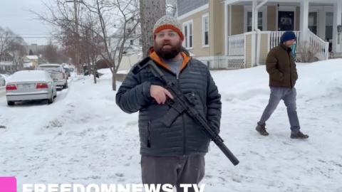Portly fellow with his rifle - wanting to shoot ICE agents