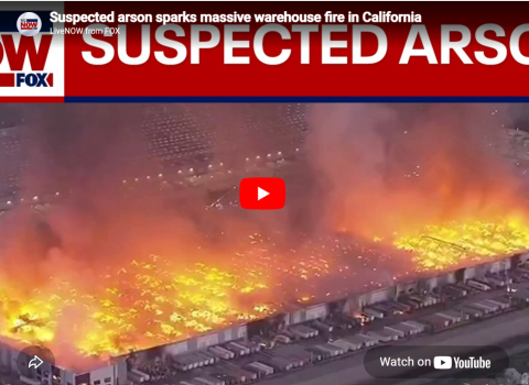 1 million sqft warehouse burning in CA