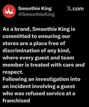 Smoothie King Fires Employees for refusing service to conservative